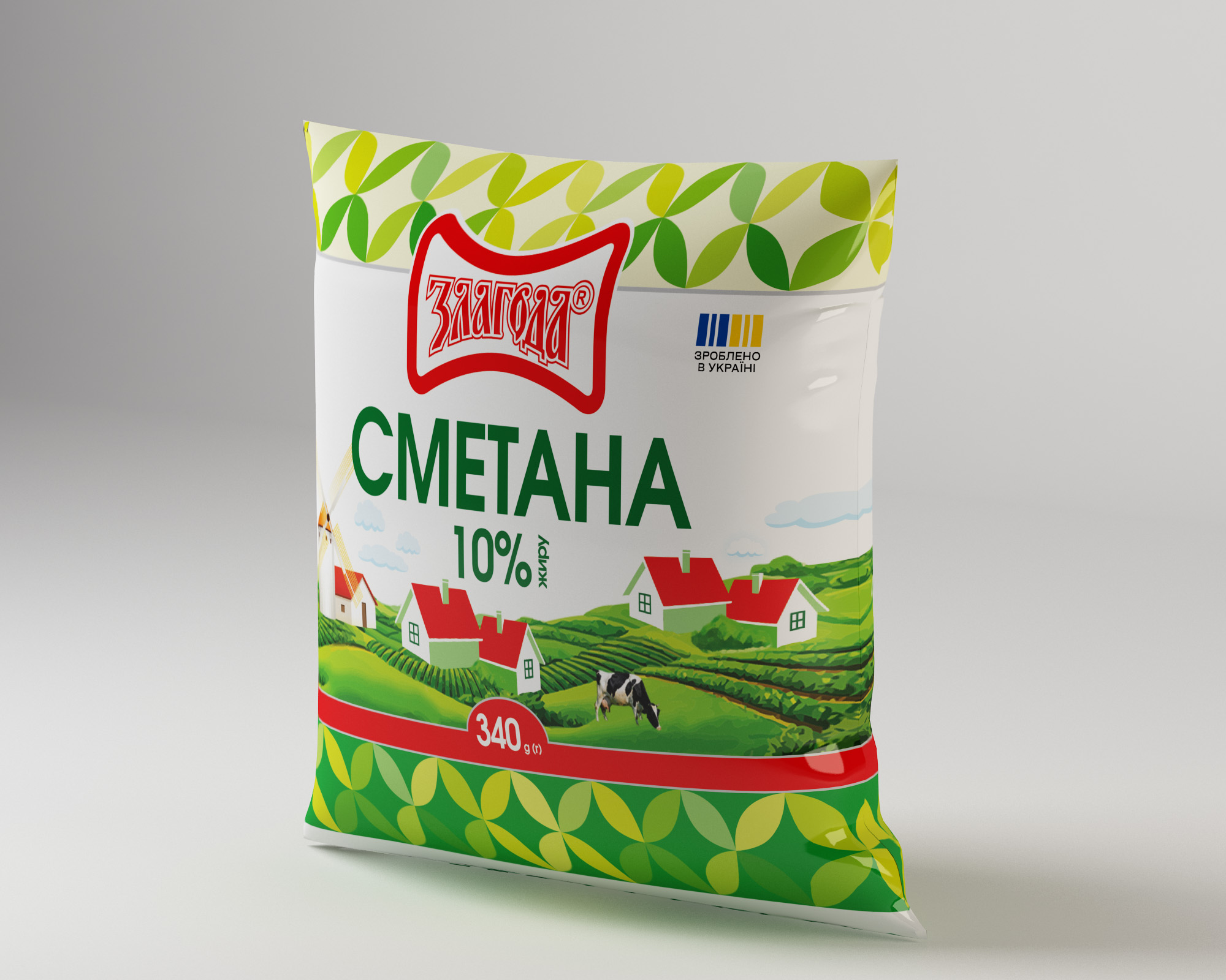 Сметана 10% 340гр Злагода